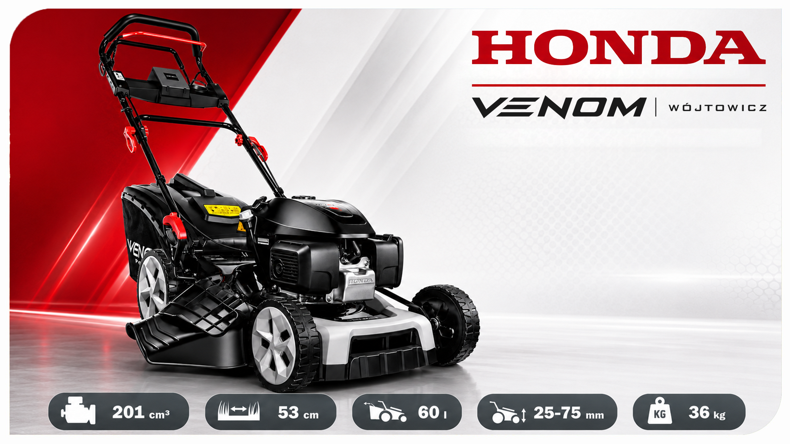 Najważniejsze parametry kosiarki VENOM PM53-201H